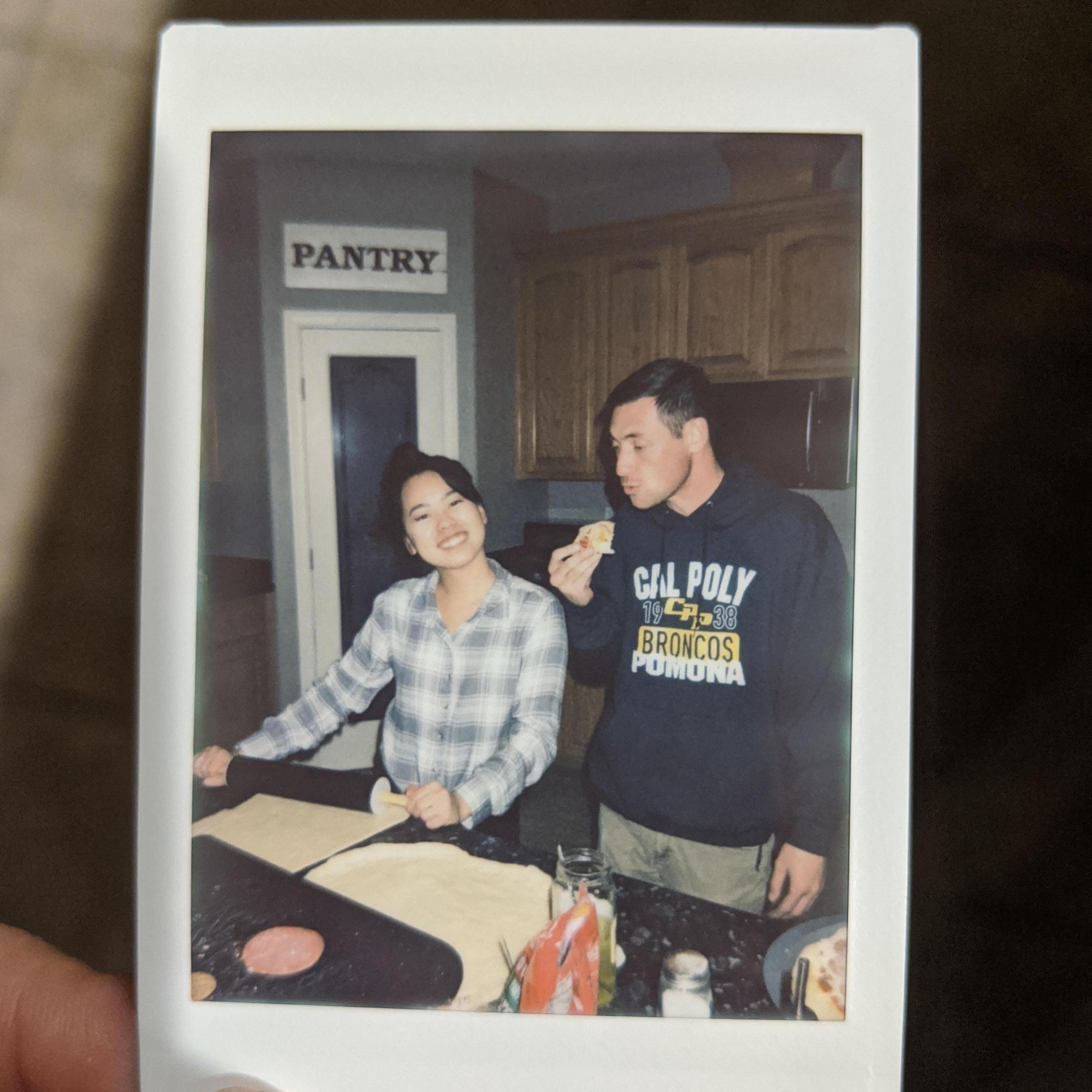 Making Nana's bread recipe together