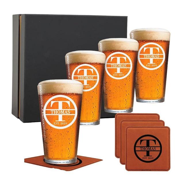 Unique Initial & Name Engraved Beer Glass Set – Froolu