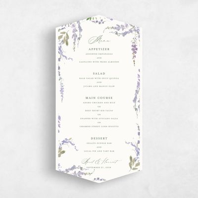 Purple Diamond Wedding Menu - Riga