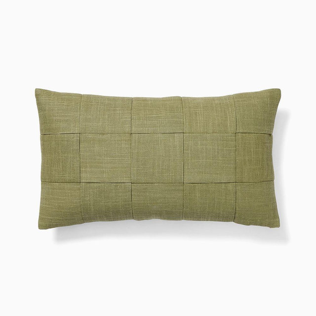 Washed Basketweave Pillow Cover, 12x21, Elm