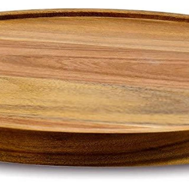 12" Acacia Wood Lazy Susan Organizer Kitchen Turntable for Cabinet Pantry Table Organization