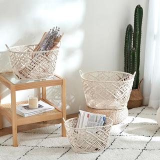 3-Piece Macrame Oval Storage Bin Set