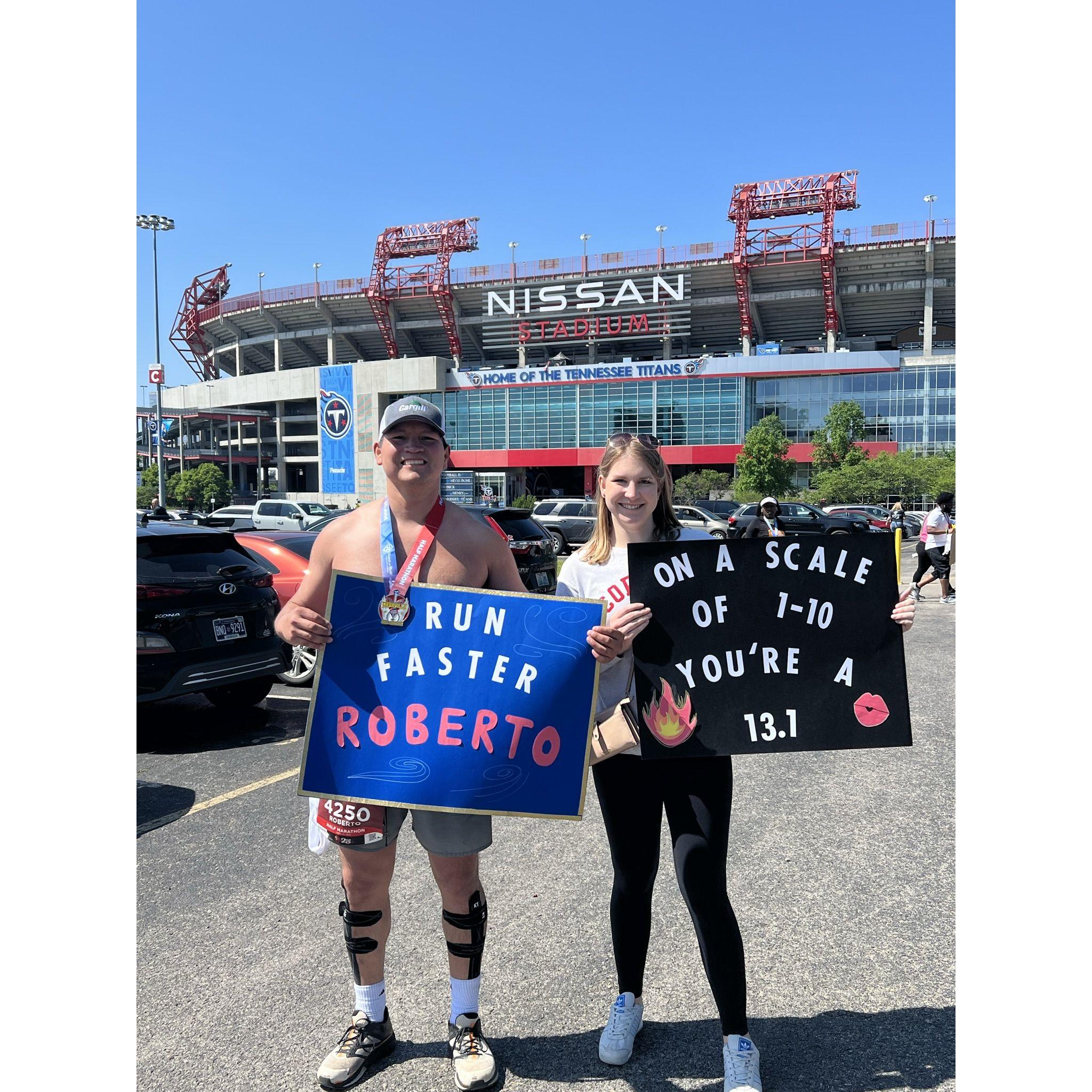 Roberto's half marathon in Nashville