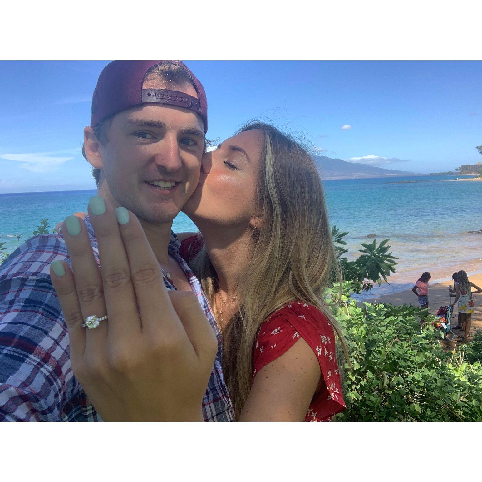 We got ENGAGED!!!!! In Maui