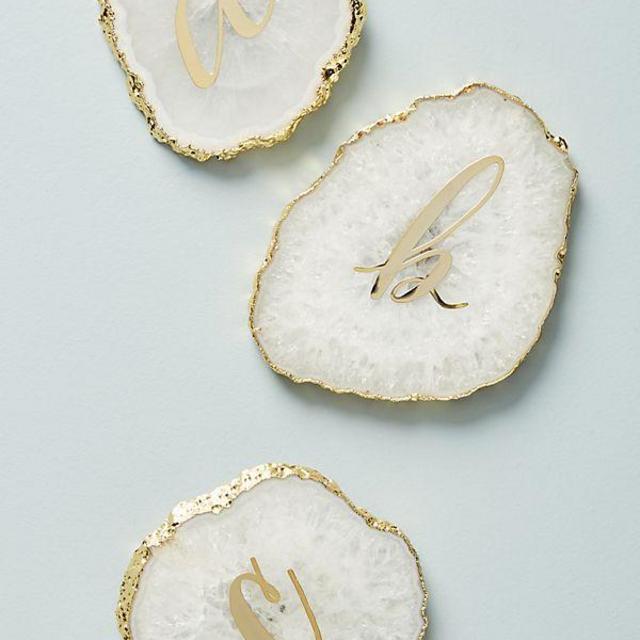Monogram Agate Coaster
