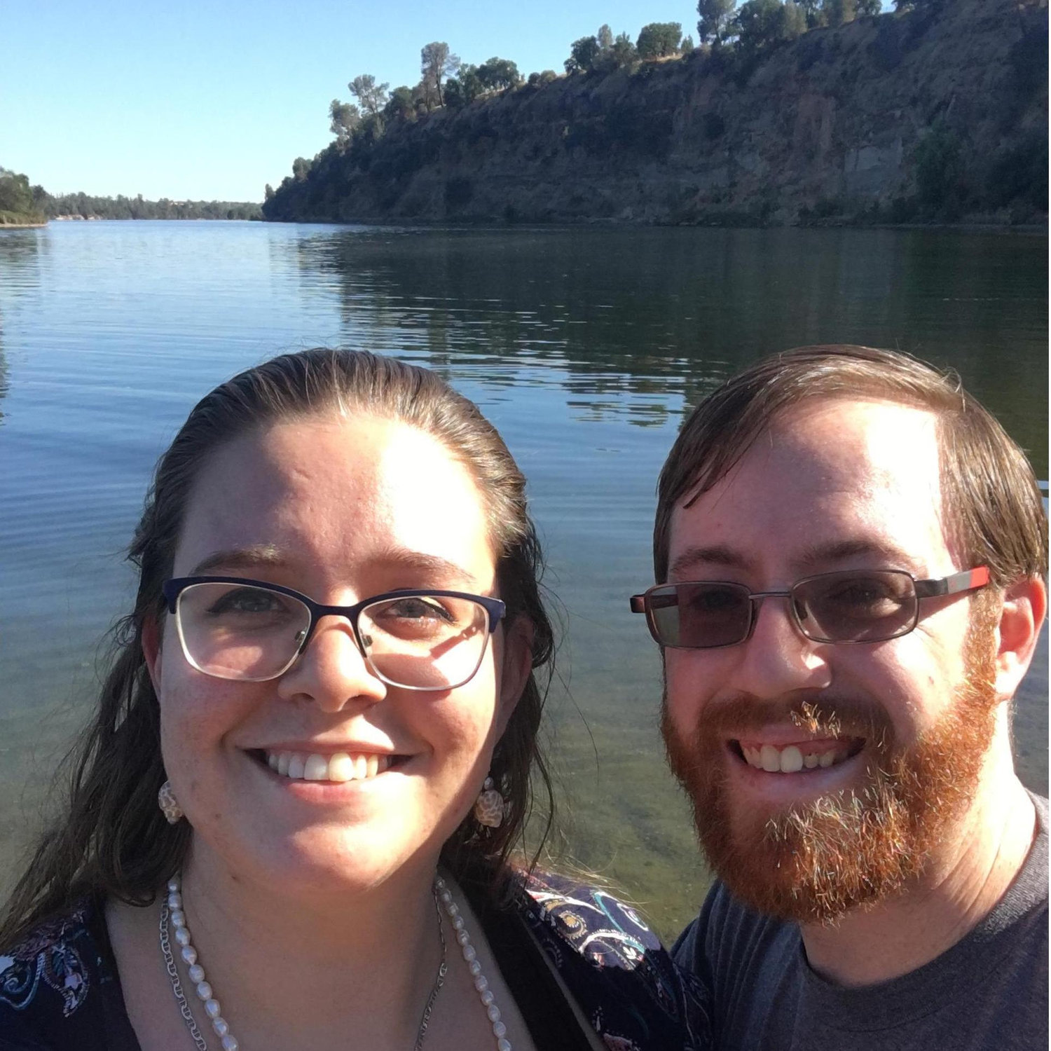 Steven and I really enjoy skipping stones on Lake Natoma.