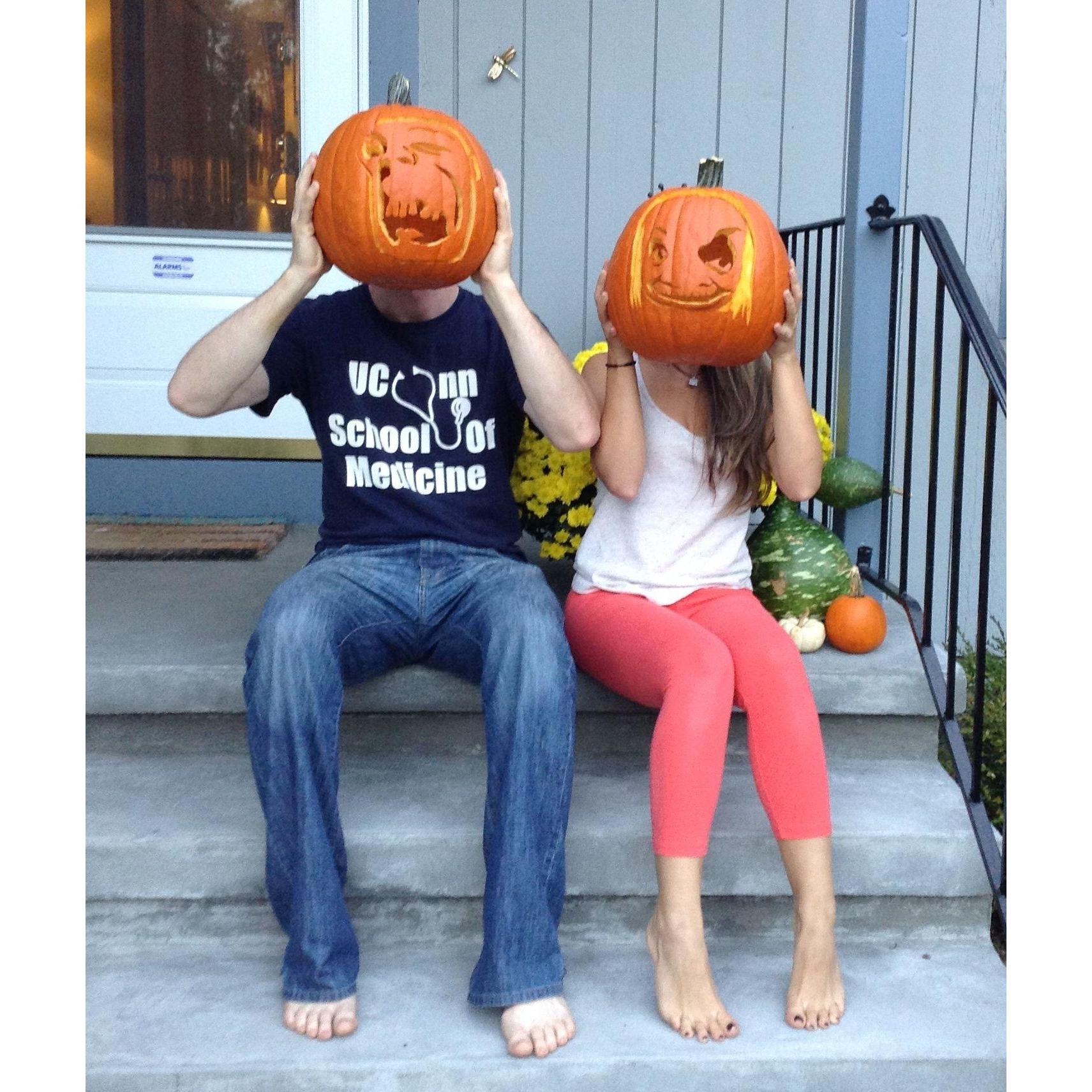 Our first carved pumpkins!