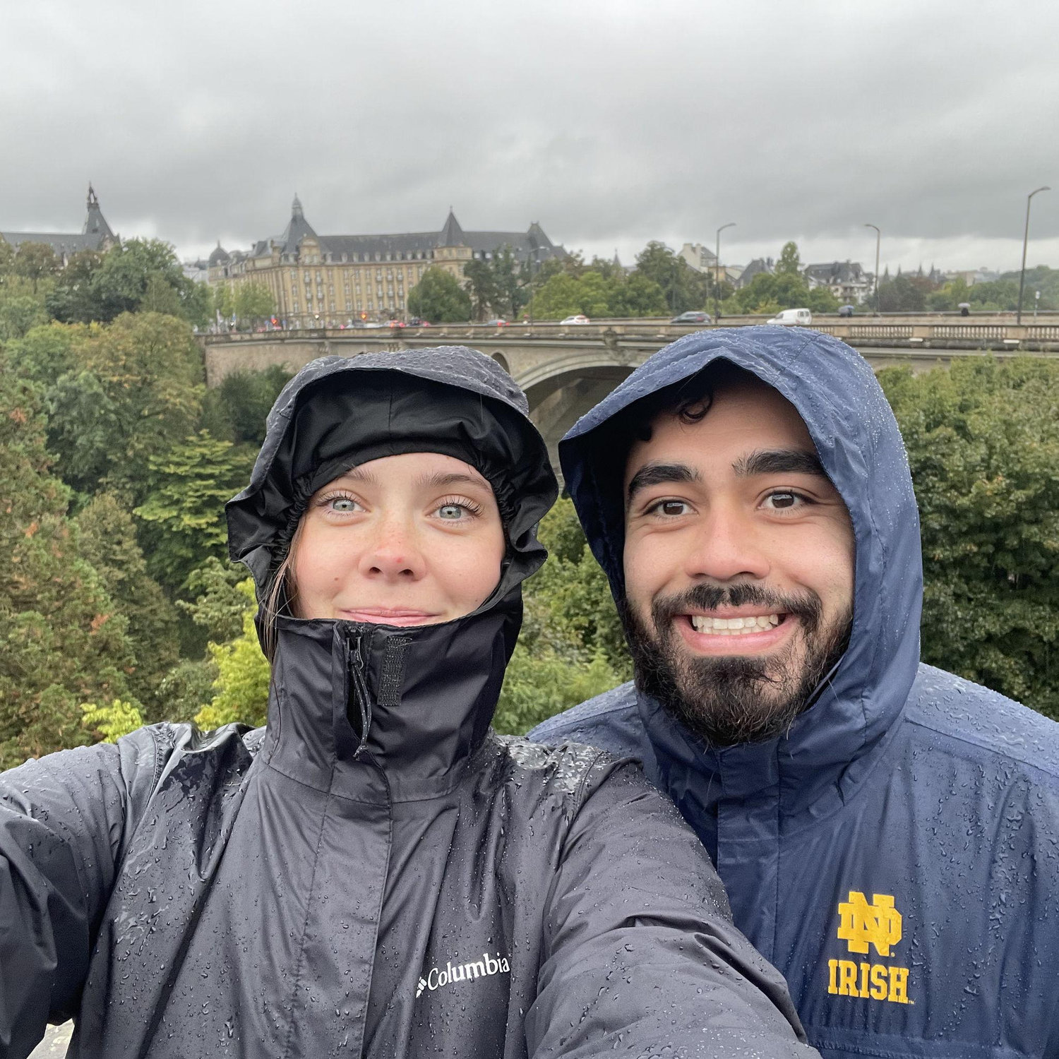 Rainy day in Luxembourg with a bed bug bite on Sam's nose