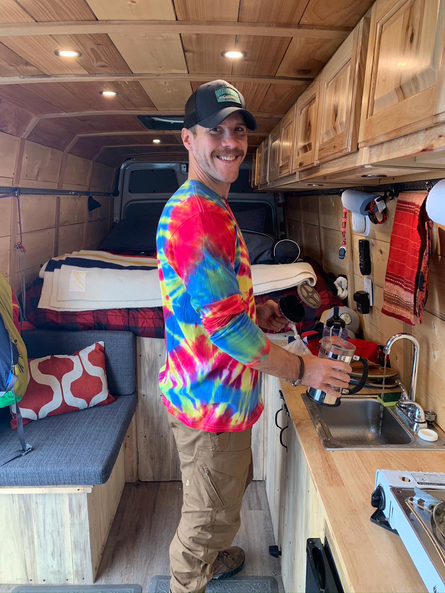 Figuring out our daily routines in the van.