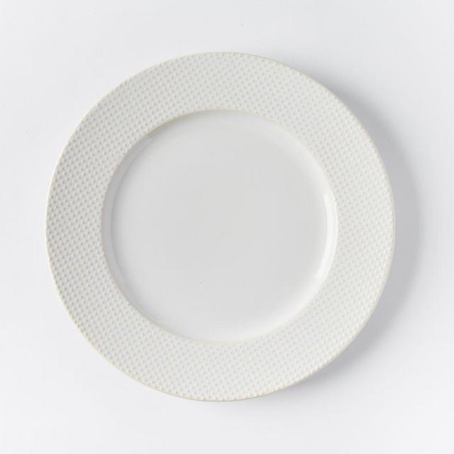 Textured Dinnerwaredinner Platelineswhiteset of 8 BOM