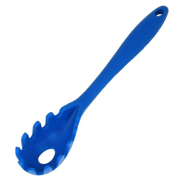 Chef Craft 11.5" Premium Heat Resistant Silicone Spaghetti Server / Pasta Fork Blue