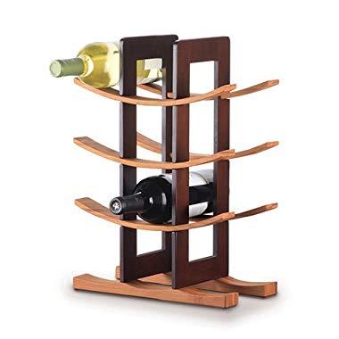 Anchor Home Collection 98617 Wine Rack with Espresso Finish, Natural Bamboo