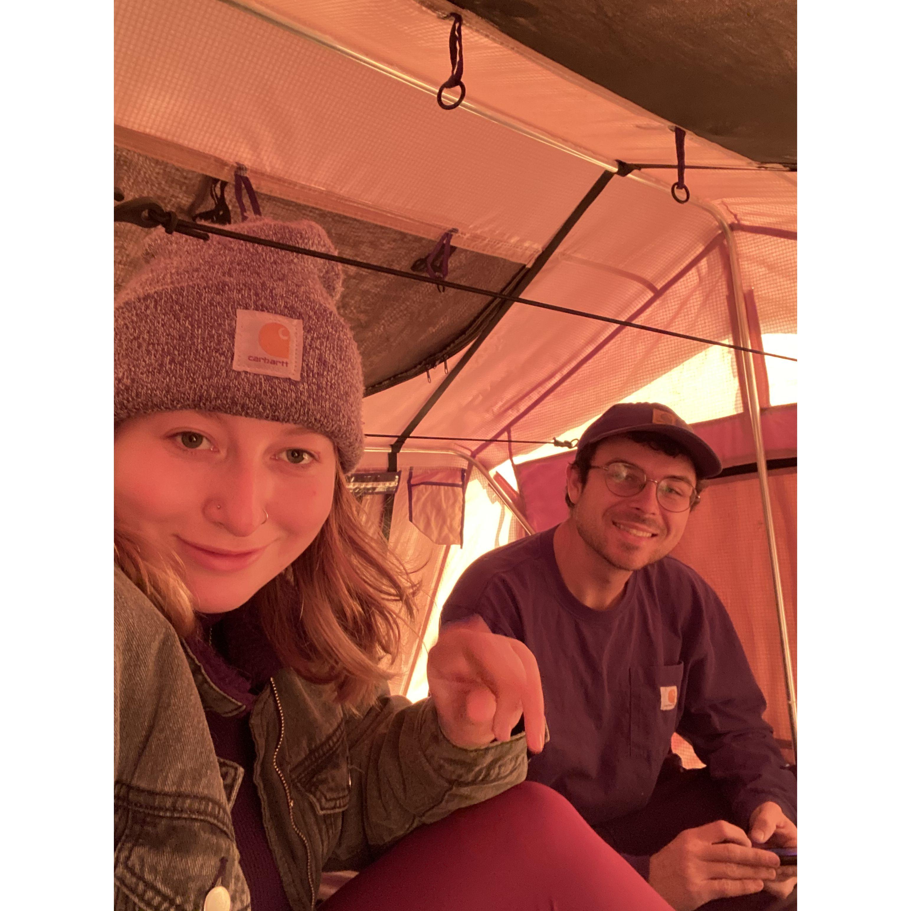 The first time we got into our rooftop tent
