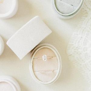 Velvet Wedding Ring Box - Vanilla Creme color