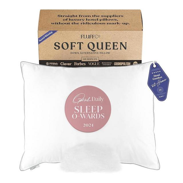 FluffCo Zen Pillow Down Alternative Standard/Queen Size Pillows - Luxury Hotel-Quality Pillow - Breathable Microfiber Polyester Pillows - 300 Thread Count (Standard/Queen Size, Soft - Pack of 1)