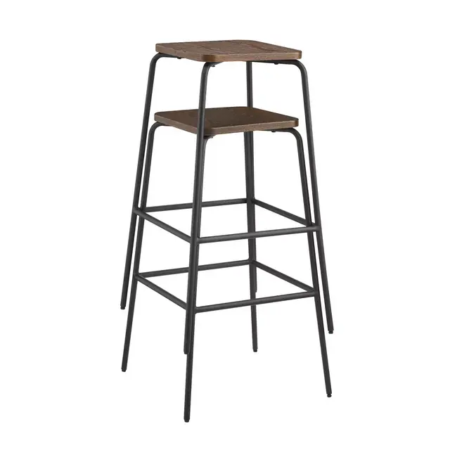 Studio 3B Wood and Metal Bar Stool in Black