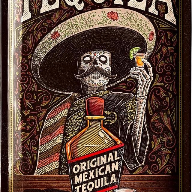 LANOLU Vintage Tin Sign TEQUILA Wall Art, Vintage Retro Signs for Bar, Metal Sign La Cantina, Letrero de Bar Signs Decor, Sign For Bar Signs For Home Bar Wall, 12x8"