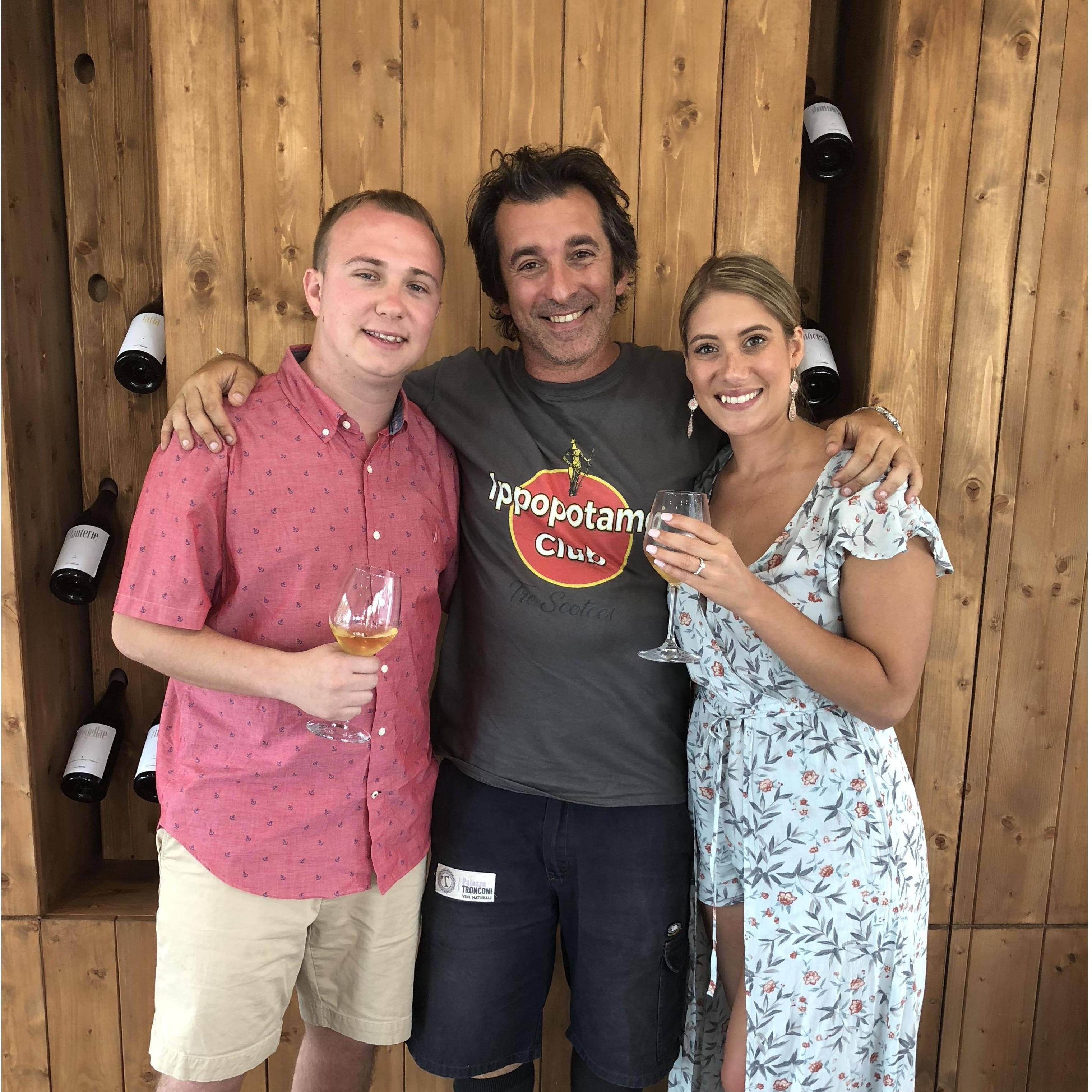 snapping a photo with the owner of the vineyard we got engaged at he was so sweet!