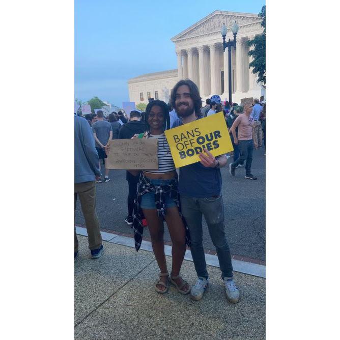 Us protesting the Roe vs. Wade overturn