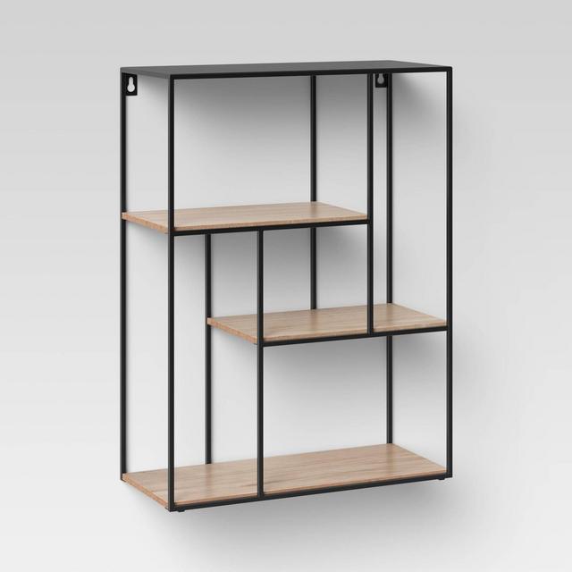 16" x 7" Wood/Metal Wire Wall Shelf - Threshold™
