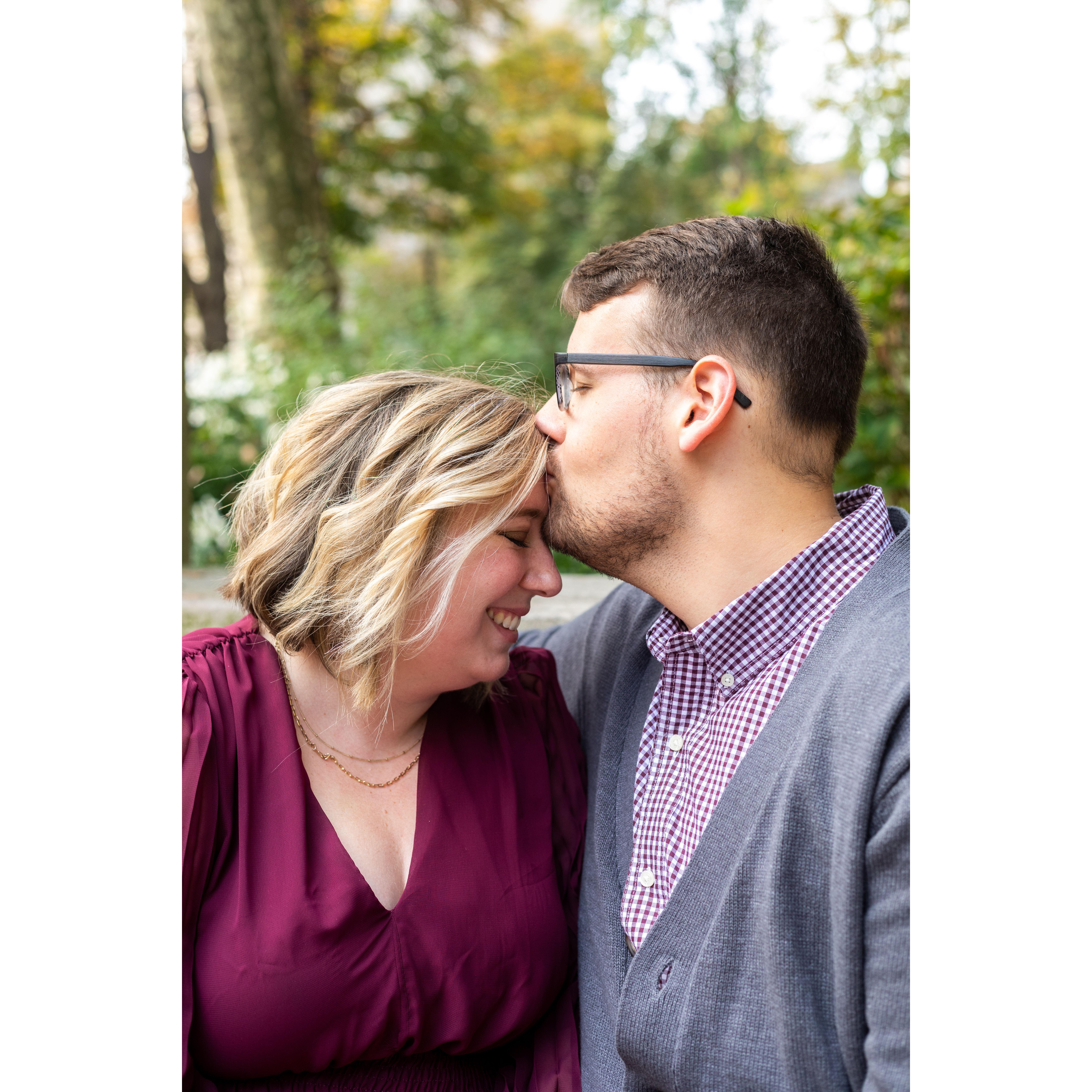 Engagement photos at Rittenhouse Square.