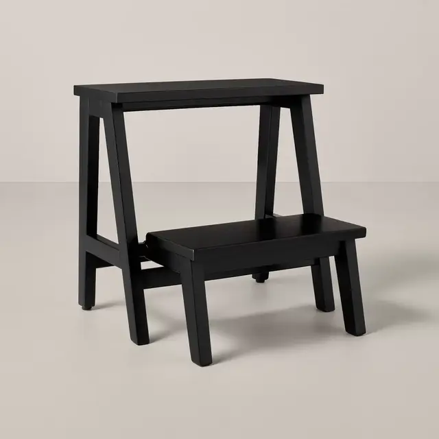 18" Wood Kitchen Step Stool - Black - Hearth & Hand™ with Magnolia