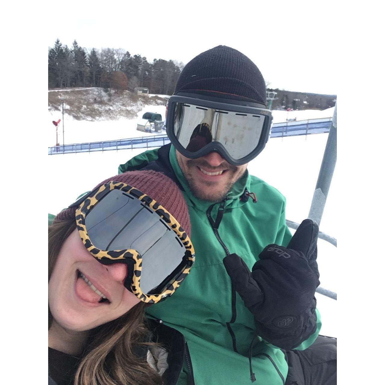 First time snowboarding together