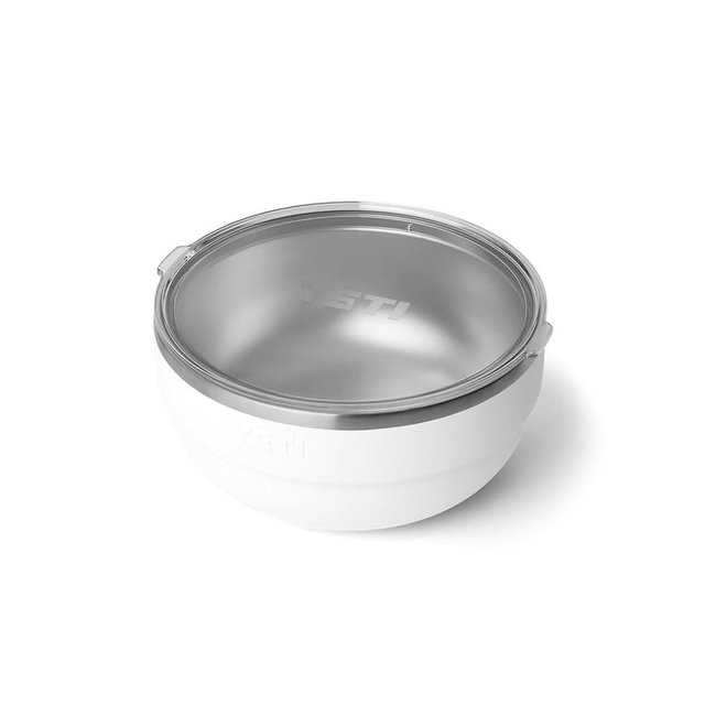 YETI Rambler Bowl, Vacuum Insulated, Stackable and Nestable Stainless Steel Bowl with Lid, 4.5 Quart, White