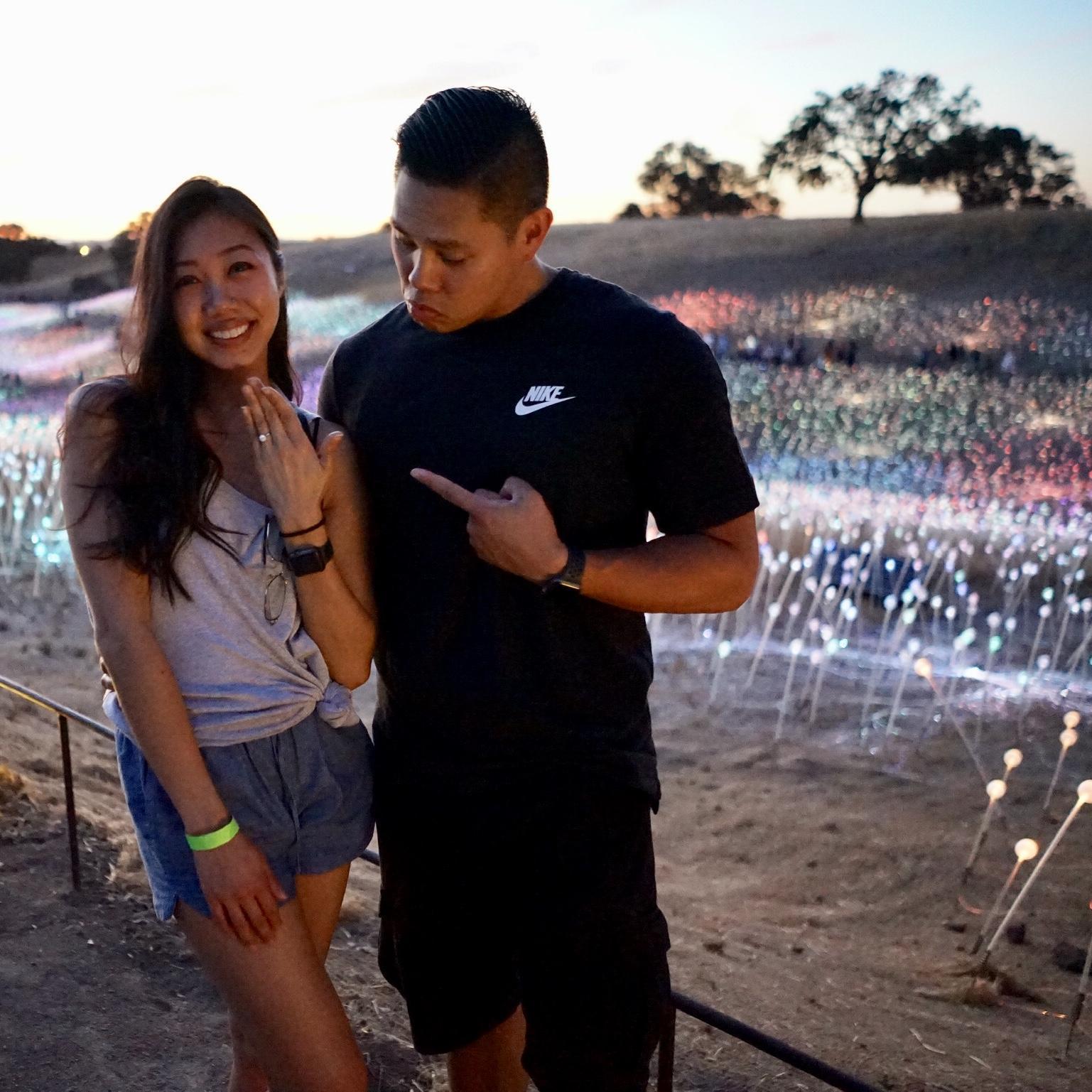 He liked it so he put a ring on it! (Sensorio: Field of Lights - Paso Robles, CA)