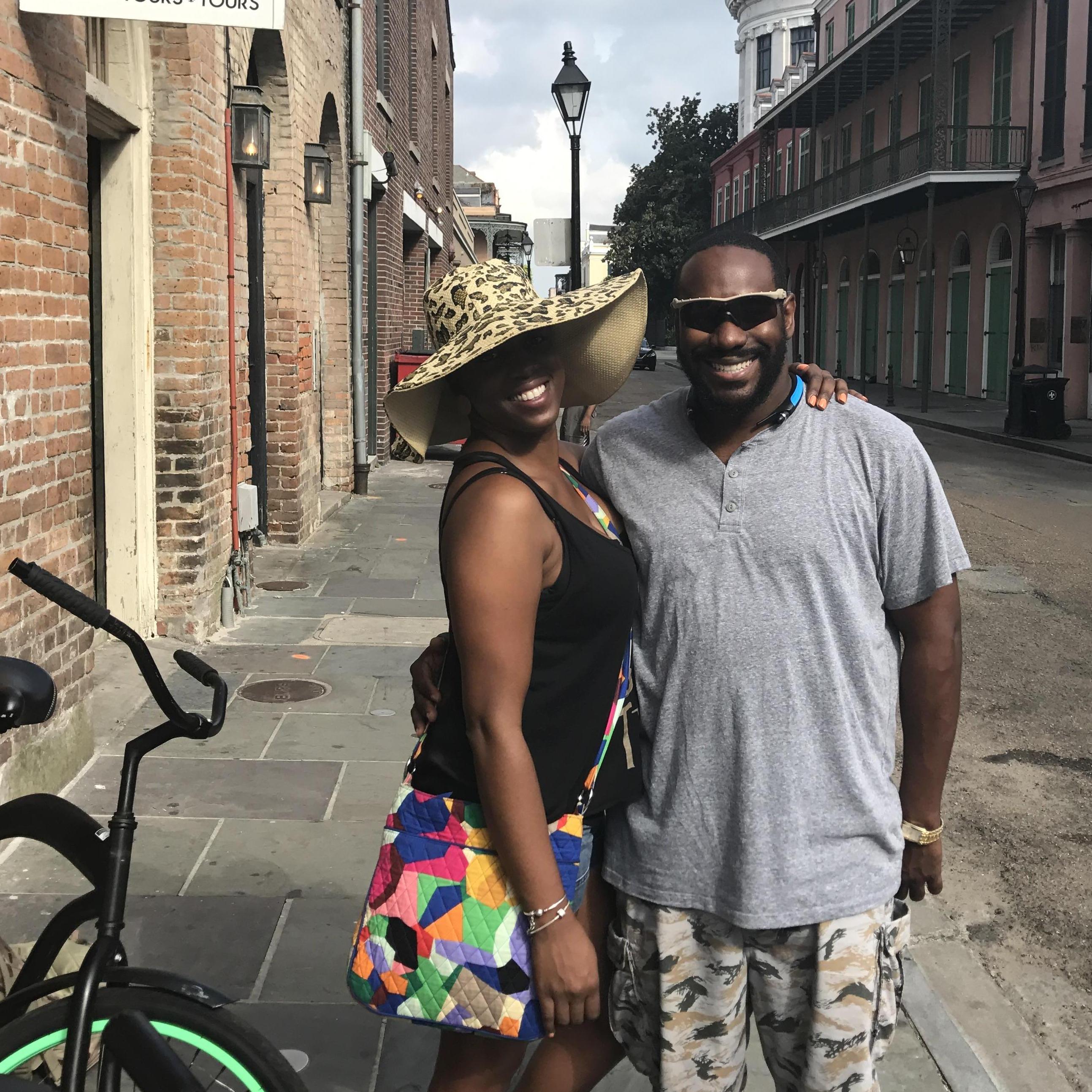 New Orleans "Our Favorite Place" after a long bike ride through the French Quarters