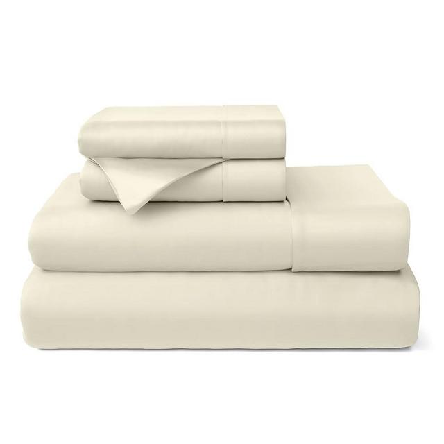 Cosy House Collection 100% Rayon Derived from Bamboo Bed Sheet Set - Cooling, Breathable, Silky Soft 4-Piece Deep Pocket Bedding Set (King, Cream)