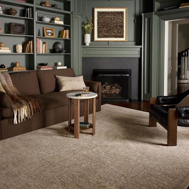 Loloi II Newman Collection NEW-01 Taupe/Bone 6'-7" x 9'-10" Area Rug, .37" Pile Height, Soft, Durable, Non-Shedding, Easy Clean, Rug for Living Room