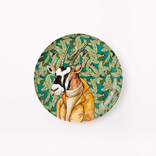Dapper Animal Salad Plate, Oryx Gazelle
