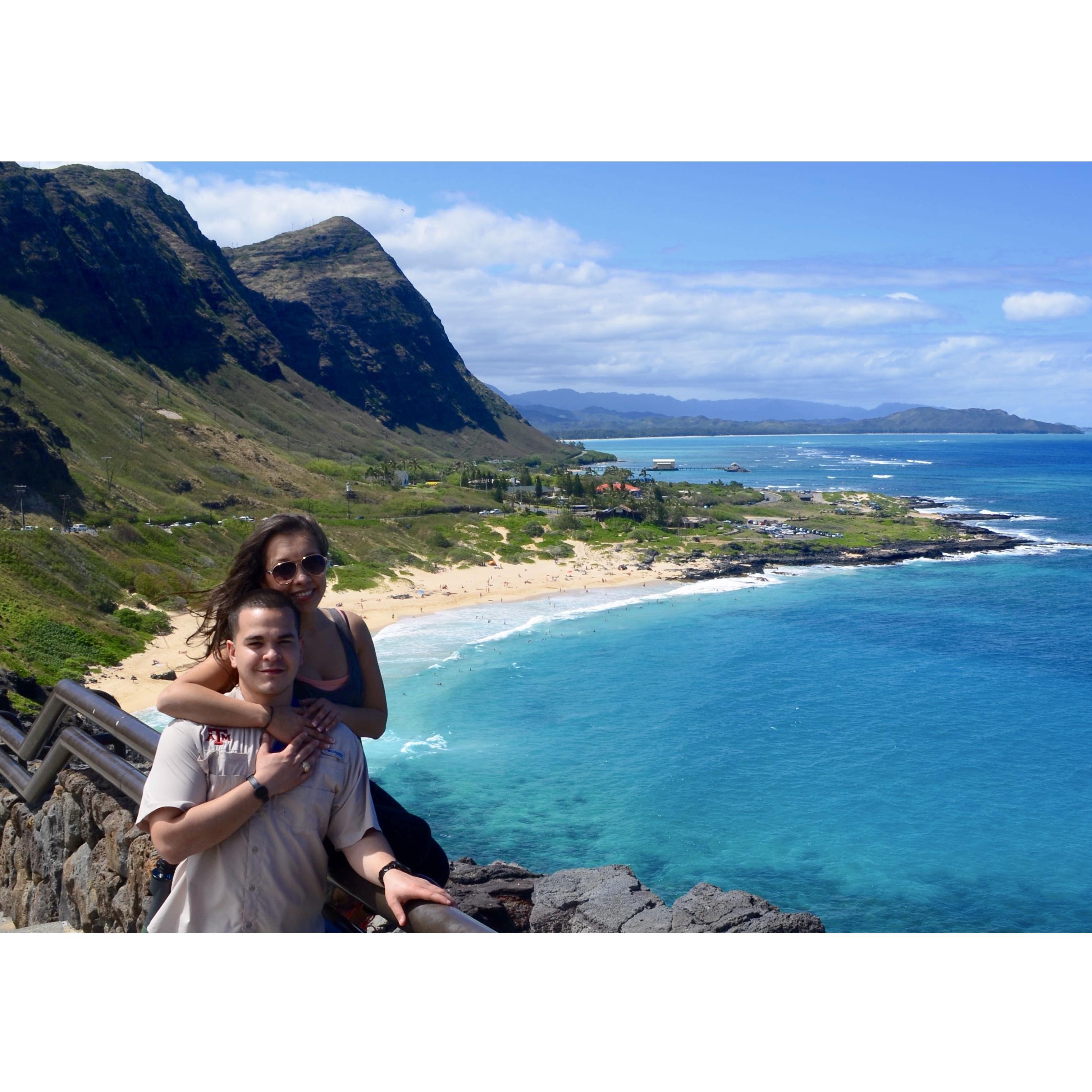 Vacationing together on the island of Oahu, Hawaii.
