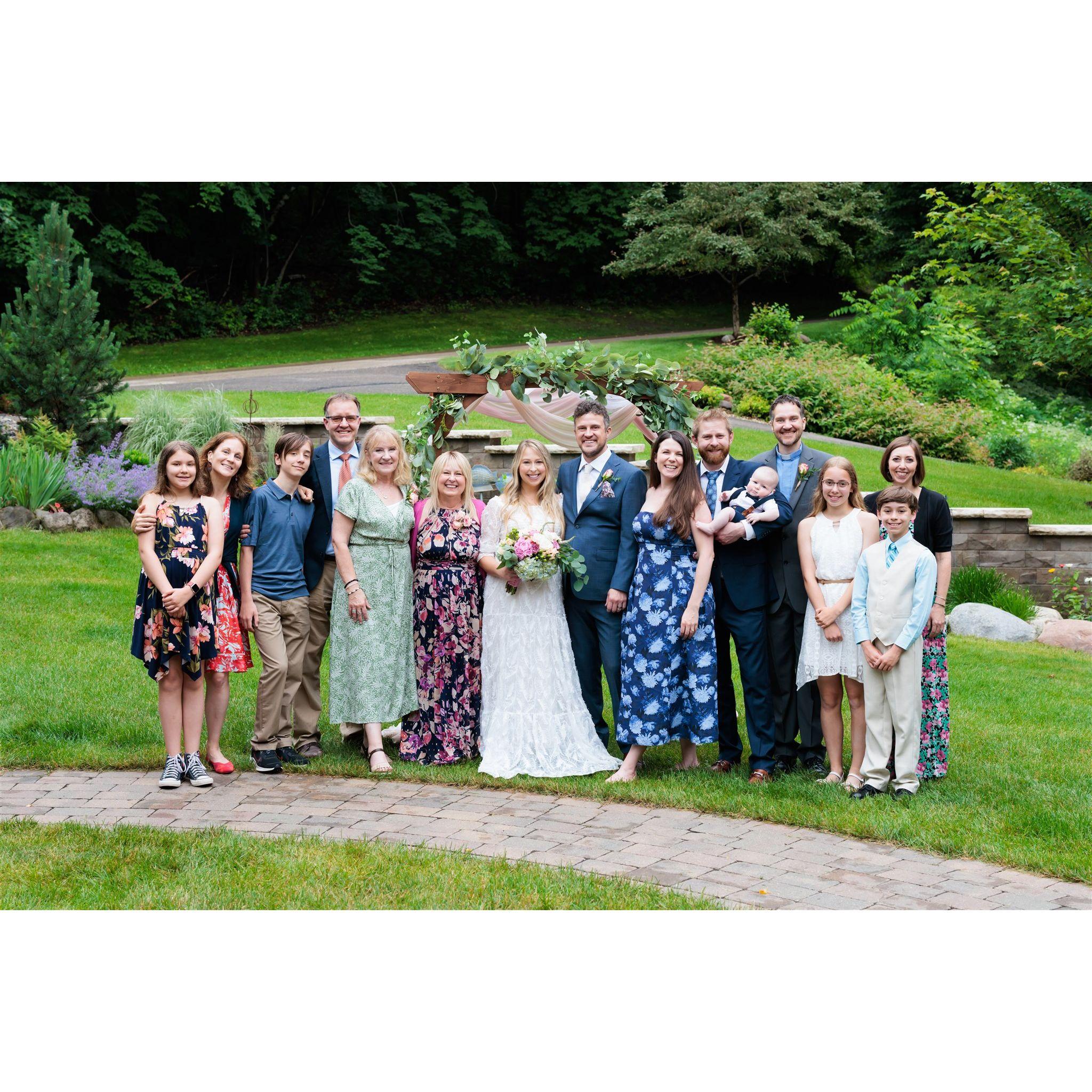 We had our immediate families on our wedding day to support our marriage!