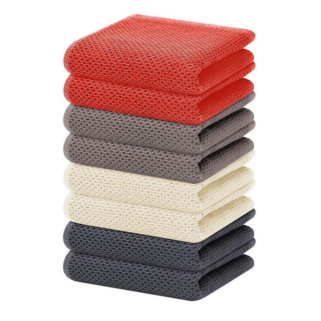 Homaxy 100% Cotton Waffle Weave Kitchen Dish Towels, Ultra Soft Absorbent Quick Drying Cleaning Towel, 13 x 28 Inches, 8-Pack, Multicolor