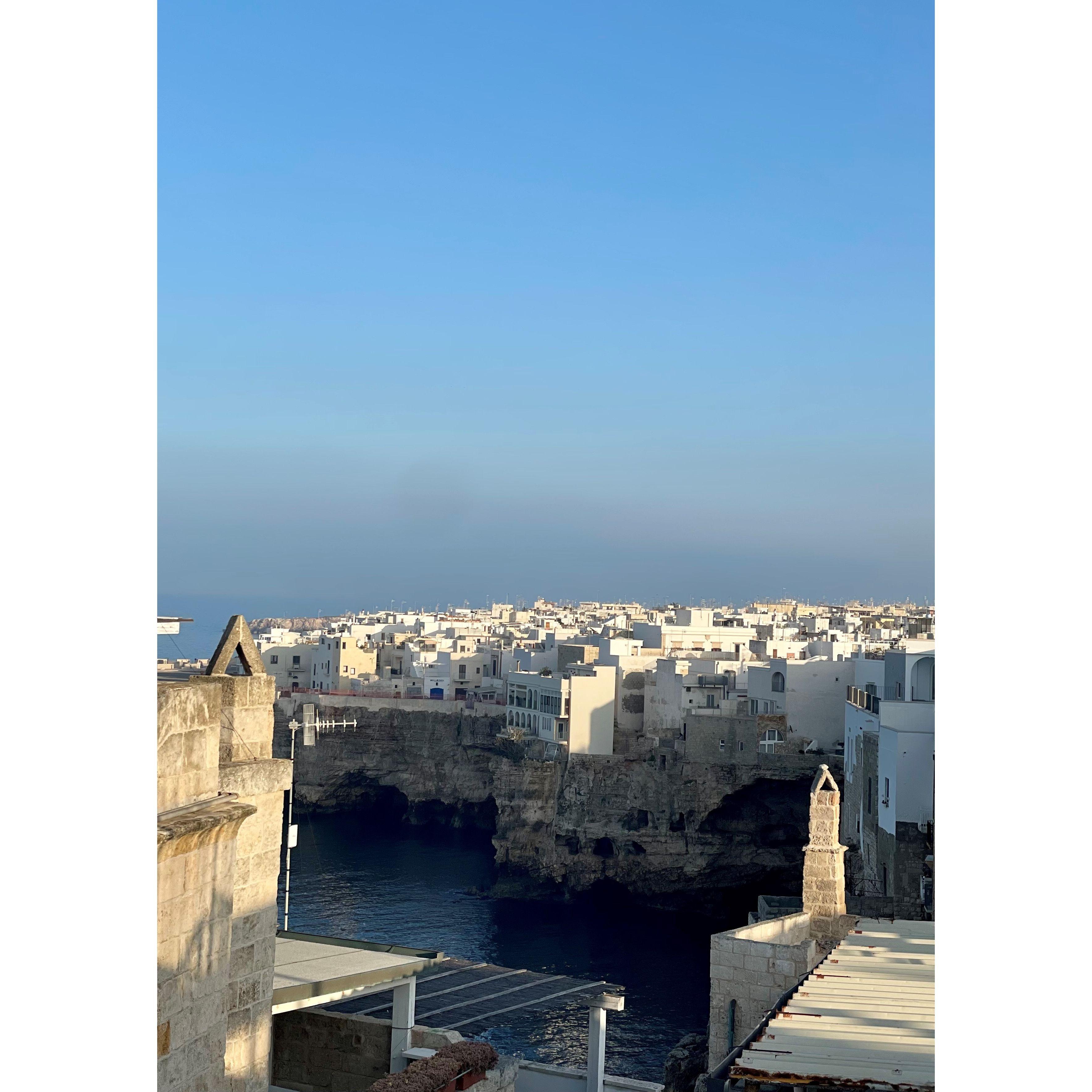 The view from the roof in Polignano a Mare where Julian proposed!