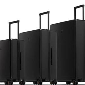 LEVEL8 Elegance Matte Luggage Set, 20 Inch Carry-on Luggage, 24&28 Large Suitcase Lightweight Hardside Suitcases with Wheels,Tsa Lock,3-Piece Set(20/24/28), Black