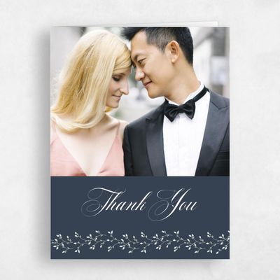 Grayed Navy, Blue Wedding Thank You - Ginevra Photo