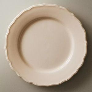 Ecru earthenware dinner plate