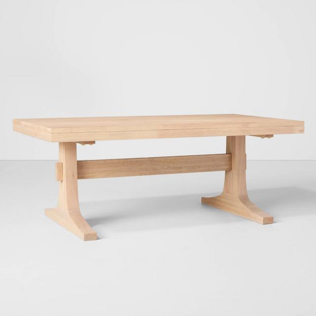Pedestal Wood Coffee Table Light Brown - Hearth & Hand™ with Magnolia