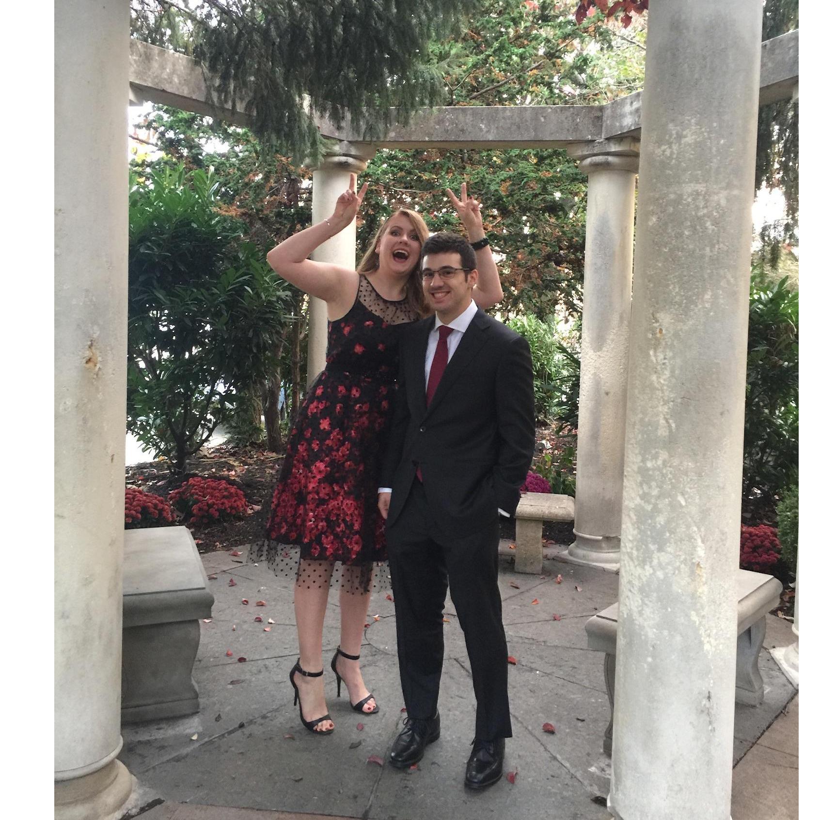 goofing off at Victoria's nursing award banquet