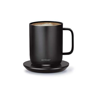 NEW Ember Temperature Control Smart Mug 2, 10 oz, Black, 1.5-hr Battery Life - App Controlled Heated Coffee Mug - Improved Design