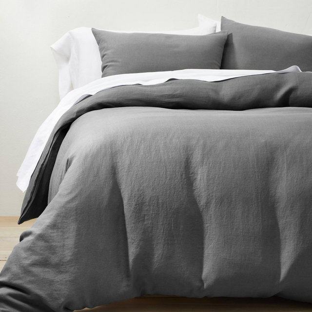 King Hemp Duvet & Sham Set Dark Gray - Casaluna™