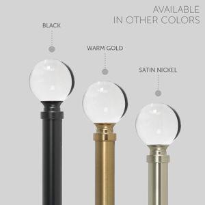 Ivilon Drapery Treatment Window Curtain Rod - Acrylic Ball 1 inch Pole. 28 to 48 Inch. Warm Gold