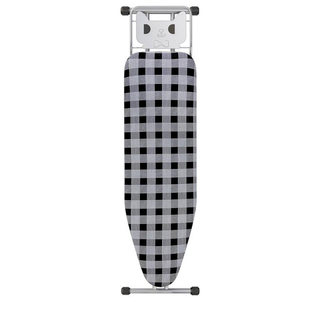 Ironing Board 13" X 43" W/Extra Thick Heavy Duty Padded Cover, Height Adjustable,Heat & Scorch Resistant Fabric, Anti-Skid Feet, Extra Wide, Easy to Fold Checkered Gray
