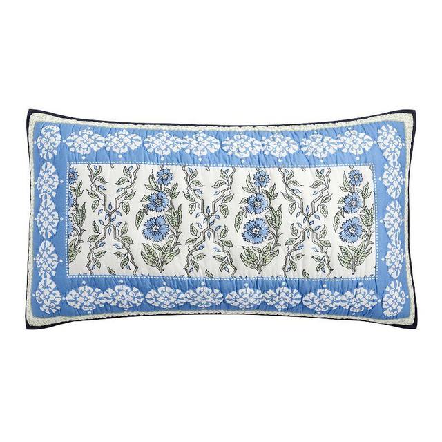 Roller Rabbit Trellis Floral Quilted Sham, Blue Multi, King
