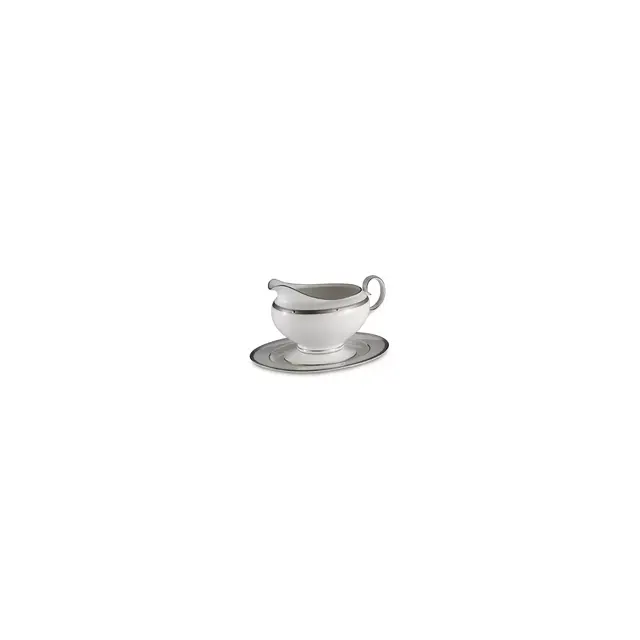 Noritake® Rochelle Platinum Gravy Boat with Tray