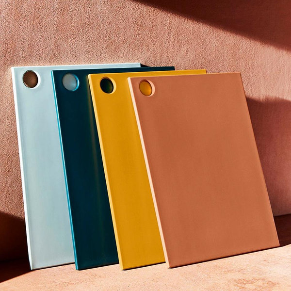Plastic Cutting Board, Set of 4 with Storage Stand, Color Box Packed, BPA-Free, Preventing Cross-contamination of Different Food Types, Dishwasher Safe