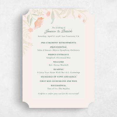 Beige Ticket Wedding Program - Blysse